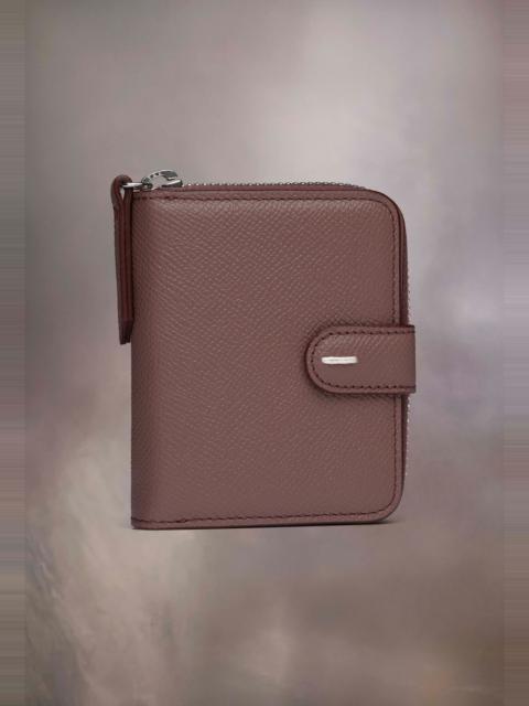 Leather zip-around wallet