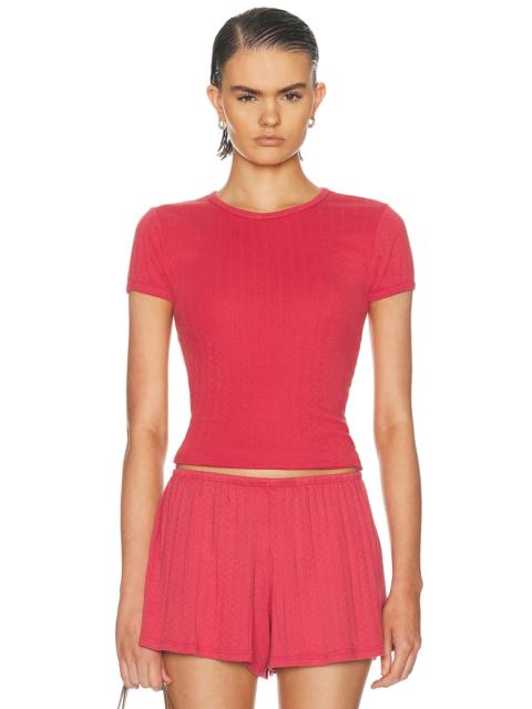 DONNI. The Pointelle Baby Tee