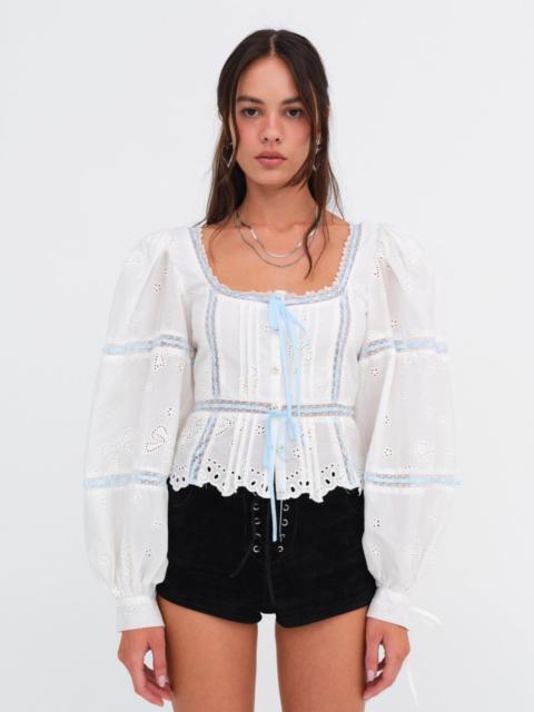 For Love & Lemons Rowan Eyelet Top