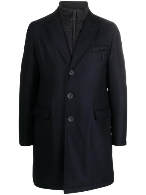 Herno hybrid high-neck single-breasted coat