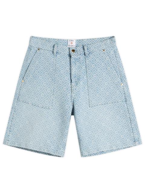 CASABLANCA Casablanca Relaxed Monogram Denim Shorts