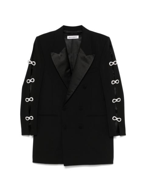 MACH & MACH crystal-bow cut-out mini blazer dress