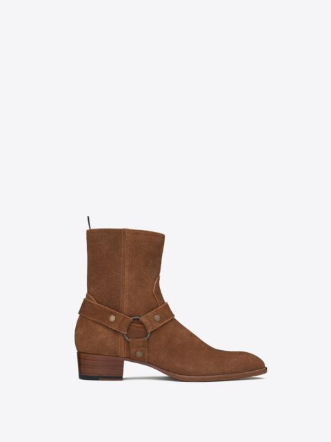 SAINT LAURENT wyatt harness boots in suede