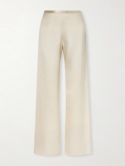The Row Ardyn Hammered-silk Wide-leg Pants