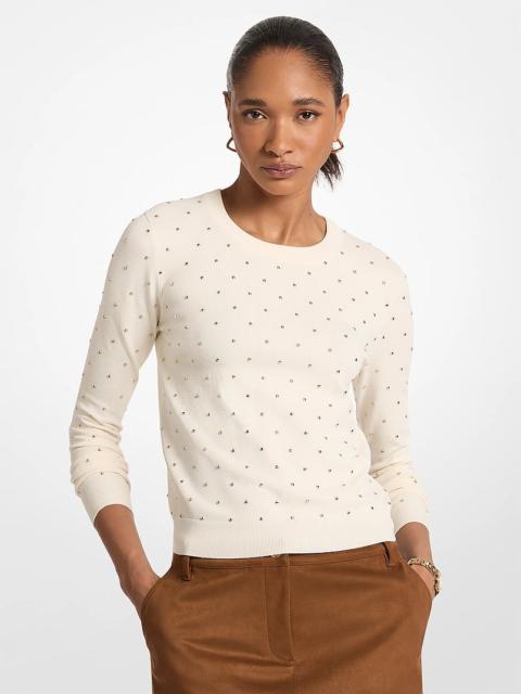 MICHAEL KORS Studded Stretch Viscose Sweater