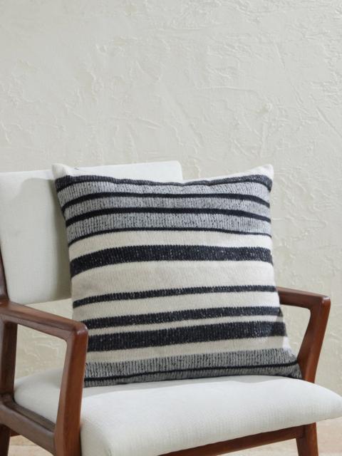 The Elder Statesman Striped Knitted Cashmere Cushion Black