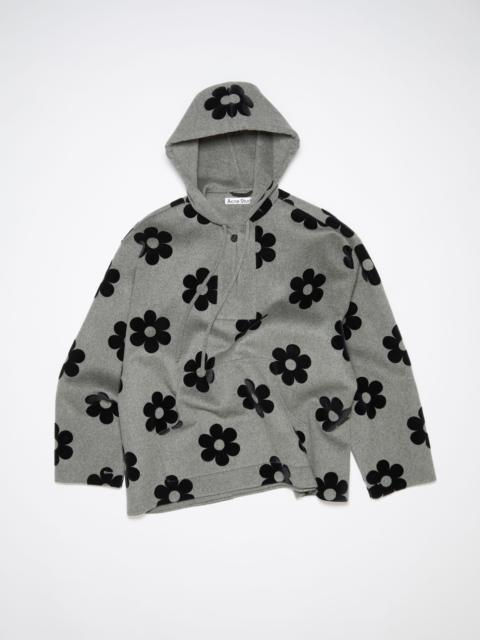 Acne Studios Flower wool hooded jacket - Vintage grey melange