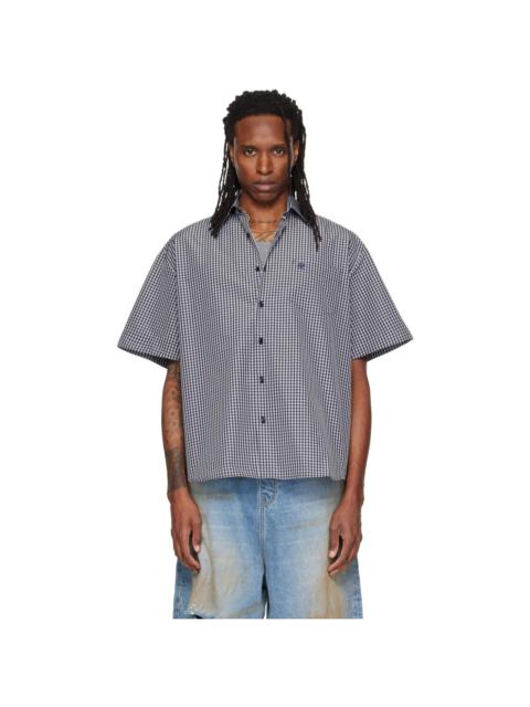 VETEMENTS Black Metal Logo Checked Shirt