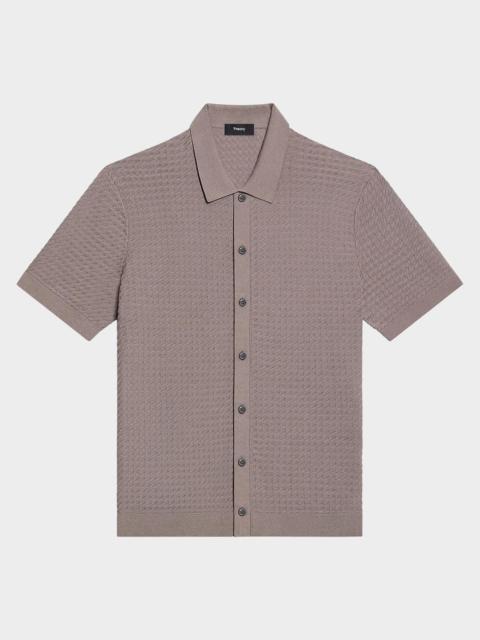 Theory Men's Cairn Cotton Waffle-Knit Shirt