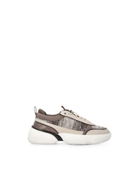 PINKO sequin-embellished panelled sneakers