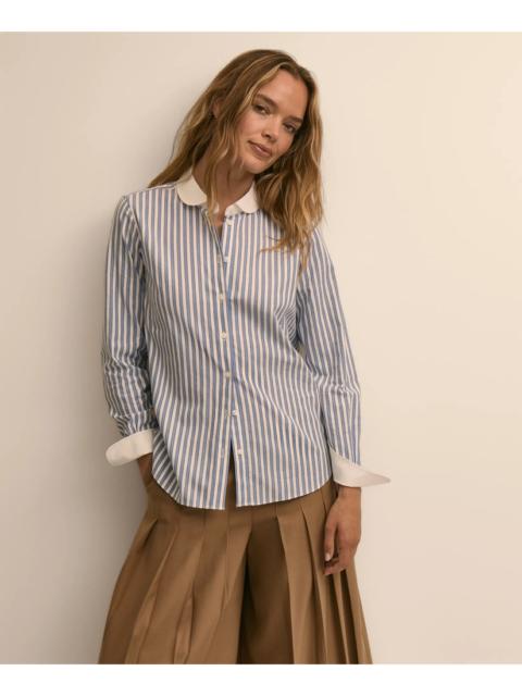 Brooks Brothers Cotton-Blend Stripe Contrast-Collar Shirt