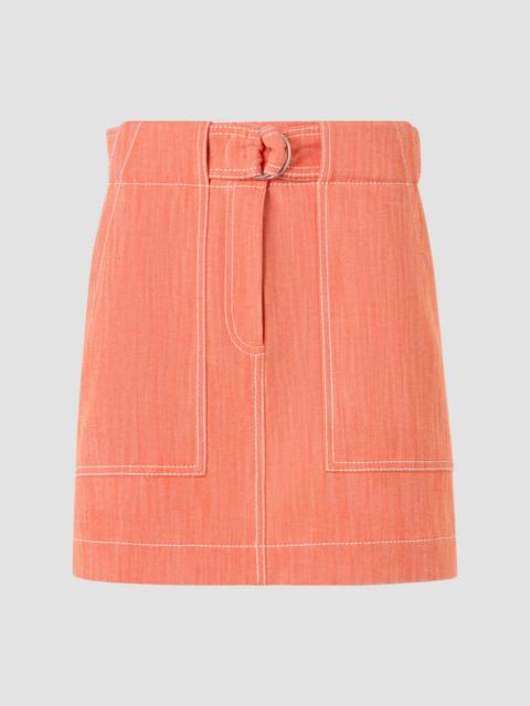 AKRIS Women's Denim Cargo Skirt - Orange