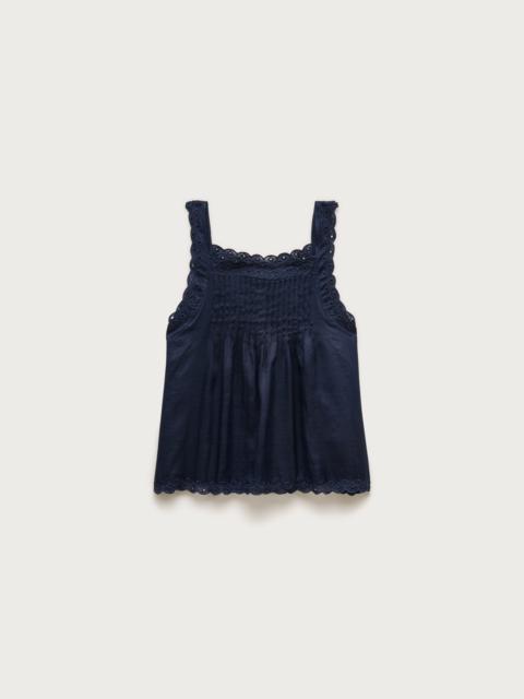 J.CREW Scallop-trim tank top in ramie