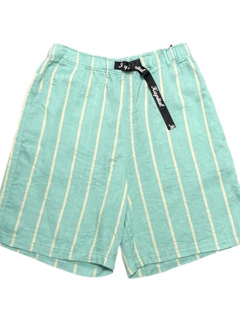 Kapital Linen Phillies Stripe Easy Shorts "Turquoise" KAP039
