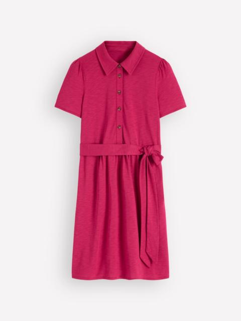 BODEN Patti Short Jersey Shirt Dress-Sweet Cherry