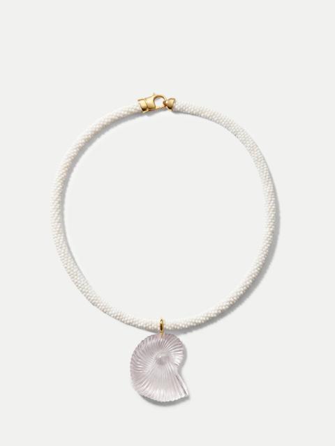 VERONICA BEARD NAUTILUS SHELL BEADED NECKLACE
