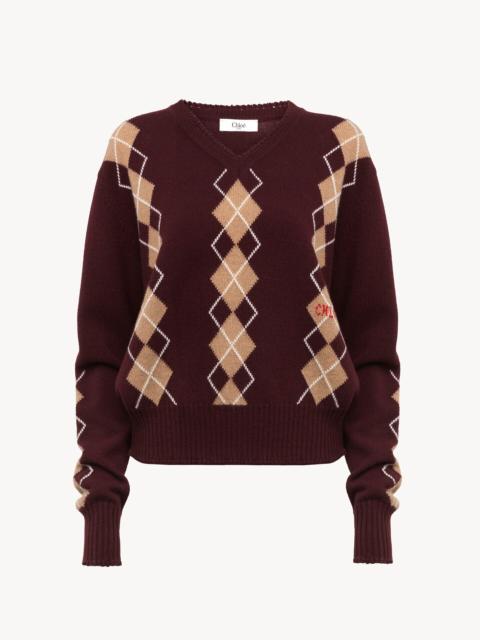Chloé V-NECK JUMPER IN A WOOL & CASHMERE KNIT