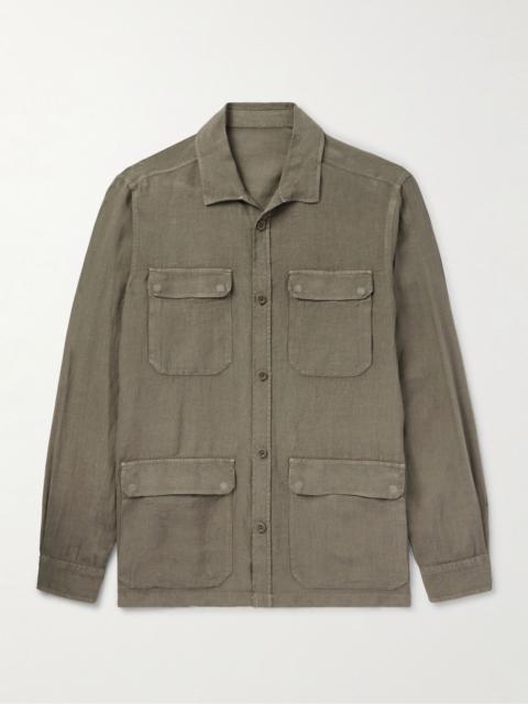 Herno Linen Field Jacket Green