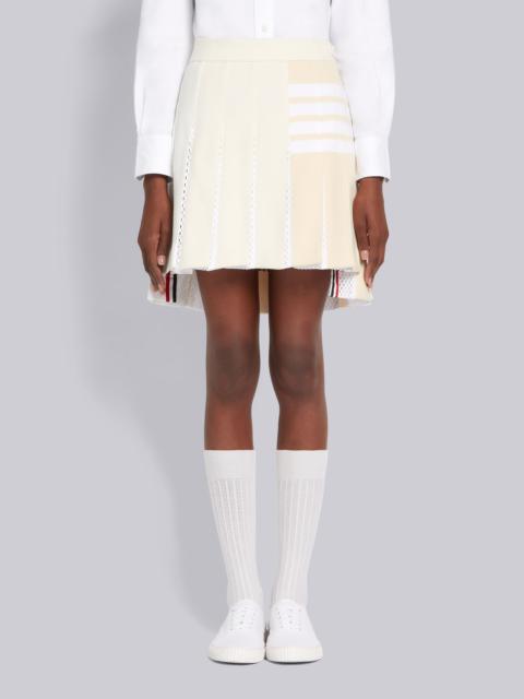 Thom Browne Yellow Funmix Classic Cotton Loopback Engineered 4-Bar Mini Pleated Skirt