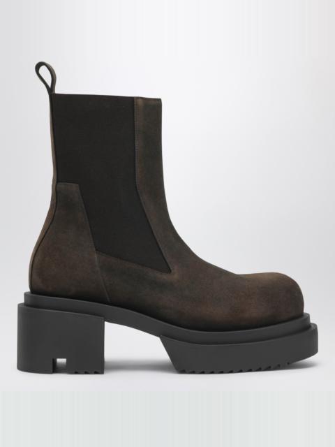 Rick Owens Brown Bogun Beatle boots in suede
