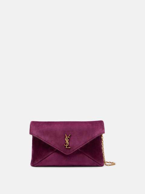 SAINT LAURENT Cassandre Small suede crossbody bag