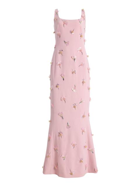 SIMKHAI Briella Embellished Crepe Gown pink