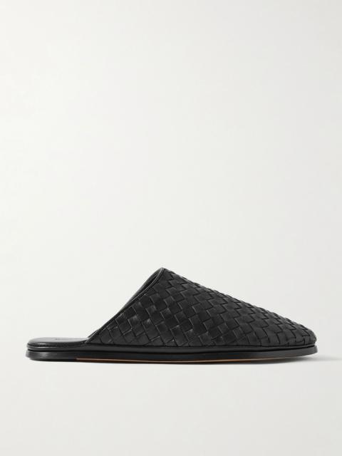 Bottega Veneta Intrecciato leather slippers Black