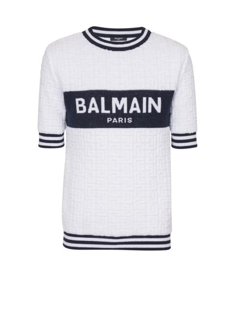 Balmain Short-sleeved PB Labyrinth knit T-shirt