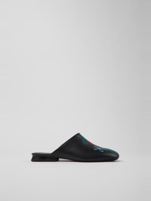 CAMPER Twins Black Leather Women's Sandal.