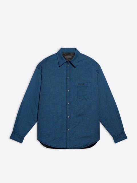 Men's Padded Large Fit Shirt in Blue/grey