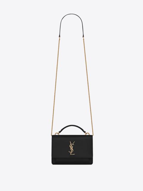 SAINT LAURENT sunset chain wallet in smooth leather