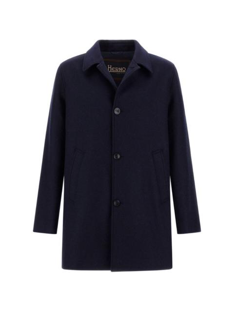Herno diagonal-wool-fabric coat