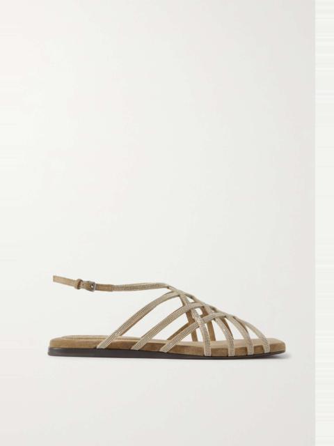 Brunello Cucinelli Bead-embellished suede sandals