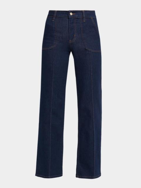 FRAME Le Slim Palazzo Pintuck Wide-Leg Pants