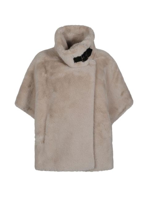 PINKO faux-fur buckle-detail jacket