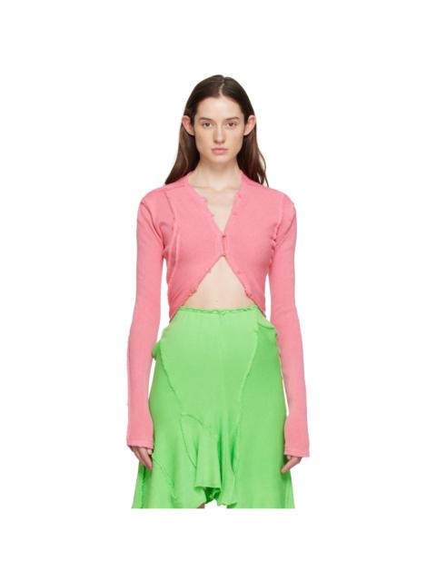 TALIA BYRE Pink Raw Cardigan