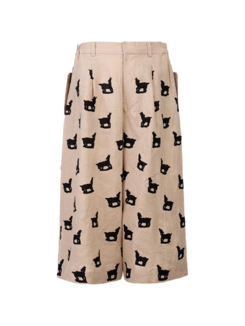 BIYAN cropped pleated trousers