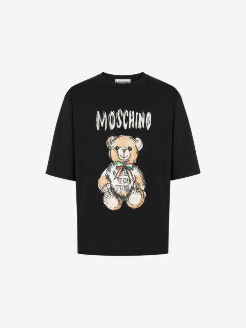 Moschino DRAWN TEDDY BEAR ORGANIC JERSEY T-SHIRT