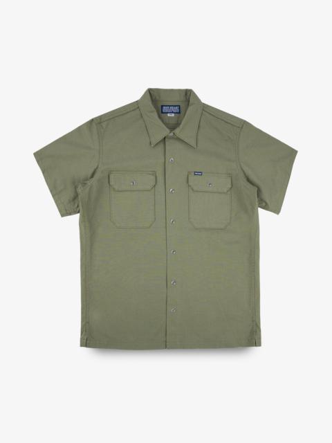 Iron Heart IHSH-415-GRN 8oz Ripstop Short Sleeved Mechanic Shirt - Military Green