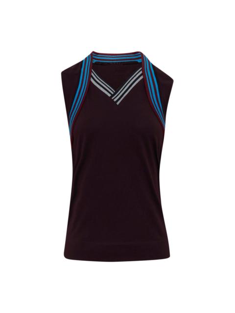 Dries Van Noten Contrast Stripe Heart Neck Tank