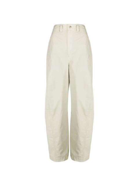 cotton straight-leg trousers