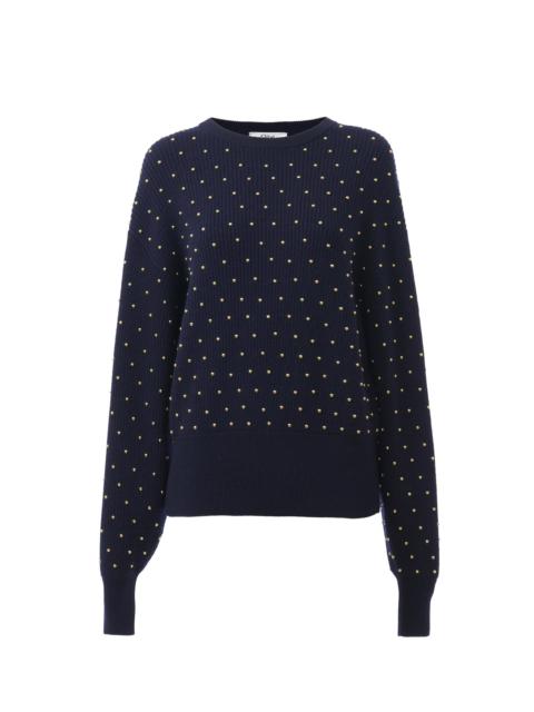 Chloé STUDDED CREW-NECK SWEATER IN WOOL & CASHMERE KNIT