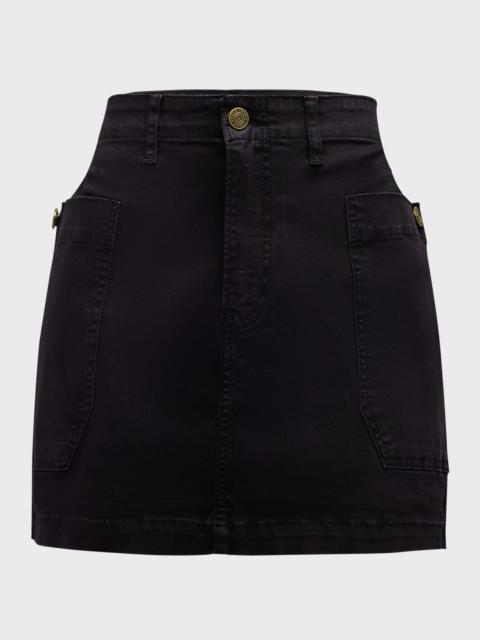 Denim Cargo Mini Skirt