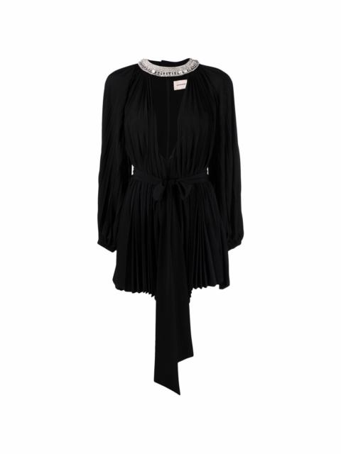 ALEXANDRE VAUTHIER crystal-embellished pleated mini dress