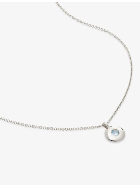 MONICA VINADER March Birthstone sterling-silver and aquamarine necklace