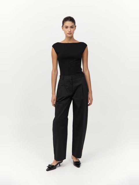 ST. AGNI Cotton Barrel Leg Pants - Black