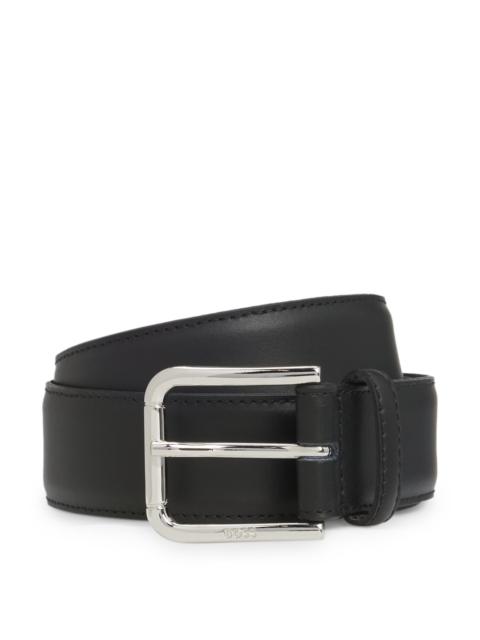BOSS ITALIAN-LEATHER BELT WITH PIN BUCKLE