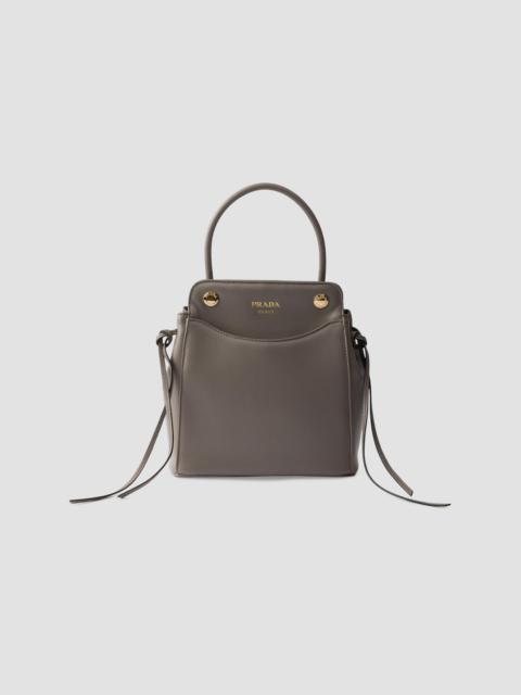 Prada Women's Carry Mini Leather Top Handle Bag - Grey