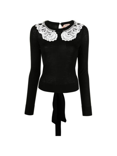 N°21 lace-collar jumper