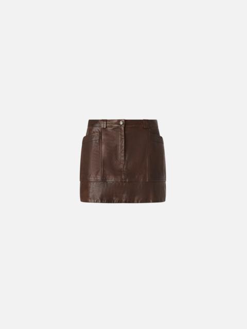PINKO LEATHER MINI SKIRT WITH POCKETS